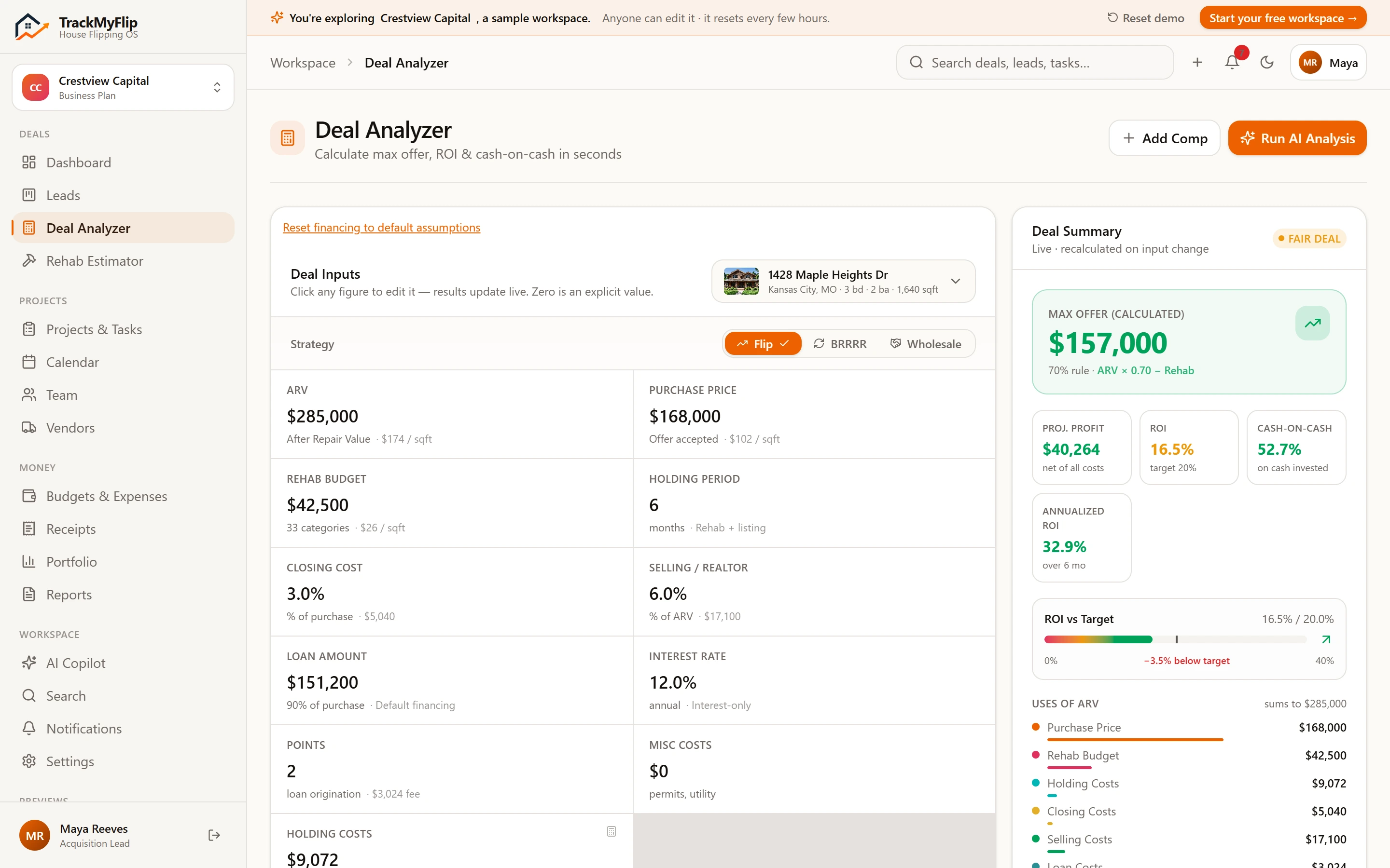 TrackMyFlip Deal Analyzer